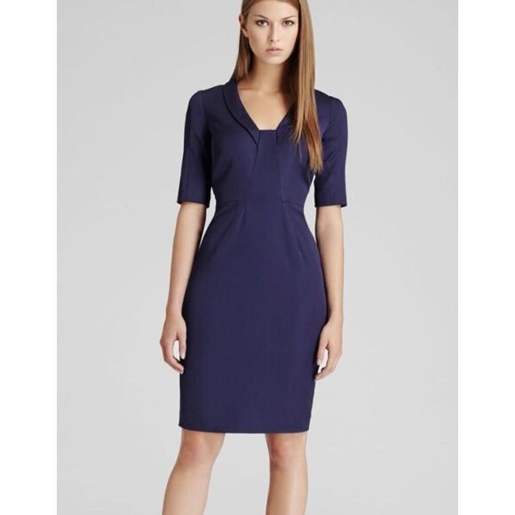 Reiss Navy Dress Angel Fitted Panel Short Sleeve size 8 - Picture 1 of 10